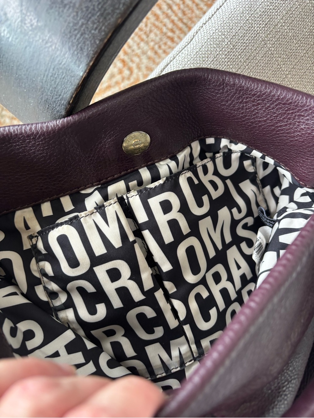 Marc by Marc Jacobs Hillier Hobo Shoulder Bag - Dark Plum - Picture 7 of 9